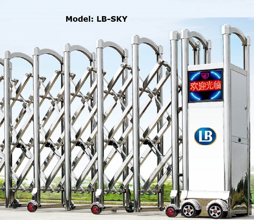 Cổng Xếp Inox Điện Cho Nhà Máy LB-SKY
